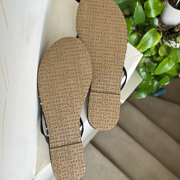 Lauren Conrad Black and White Polka Dot Flip Flops - Picture 2 of 2